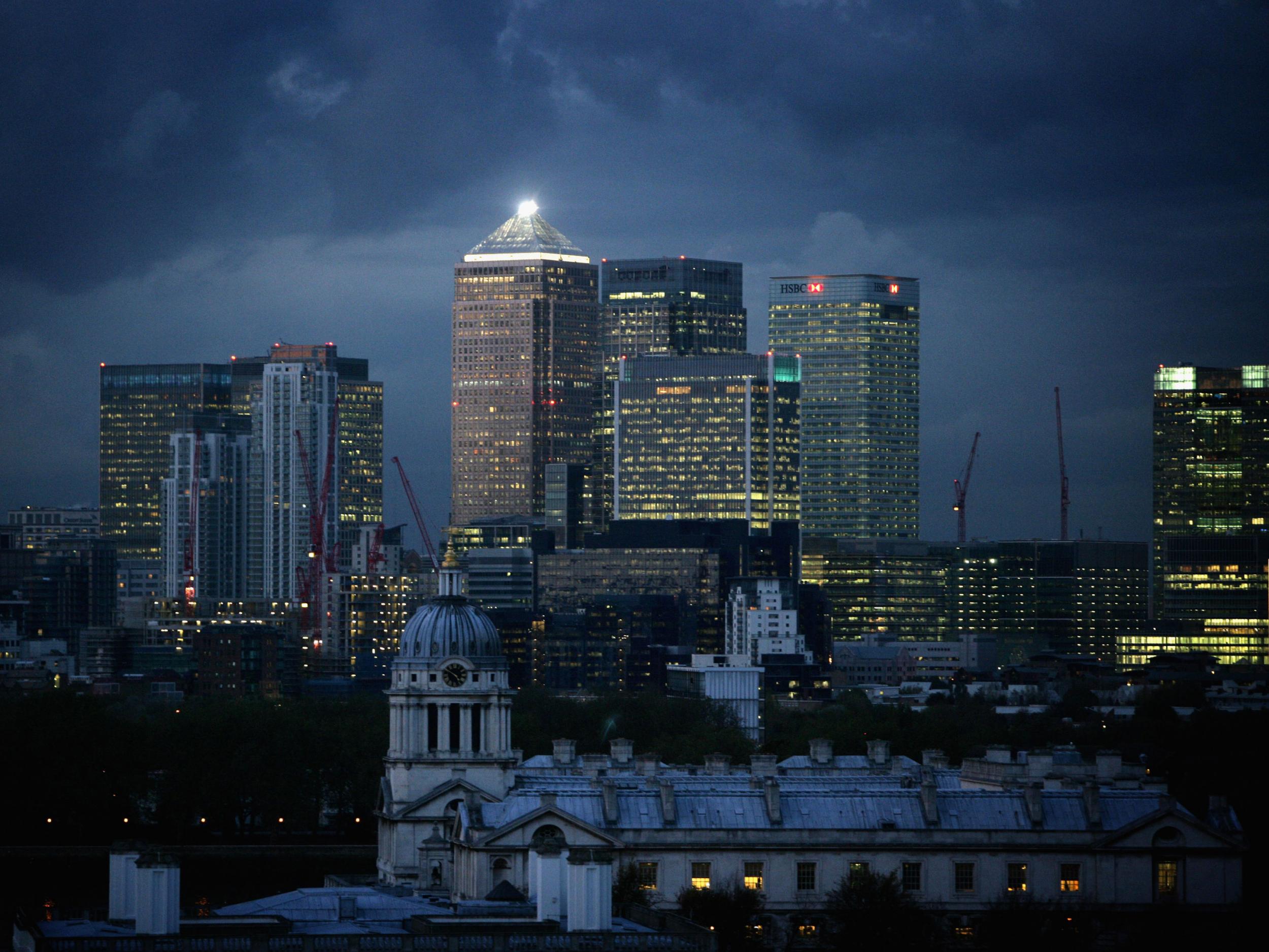 London's financial district, Canary Wharf