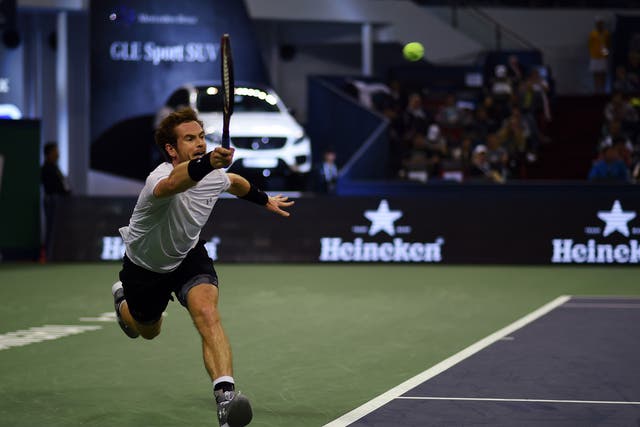 Andy Murray in action