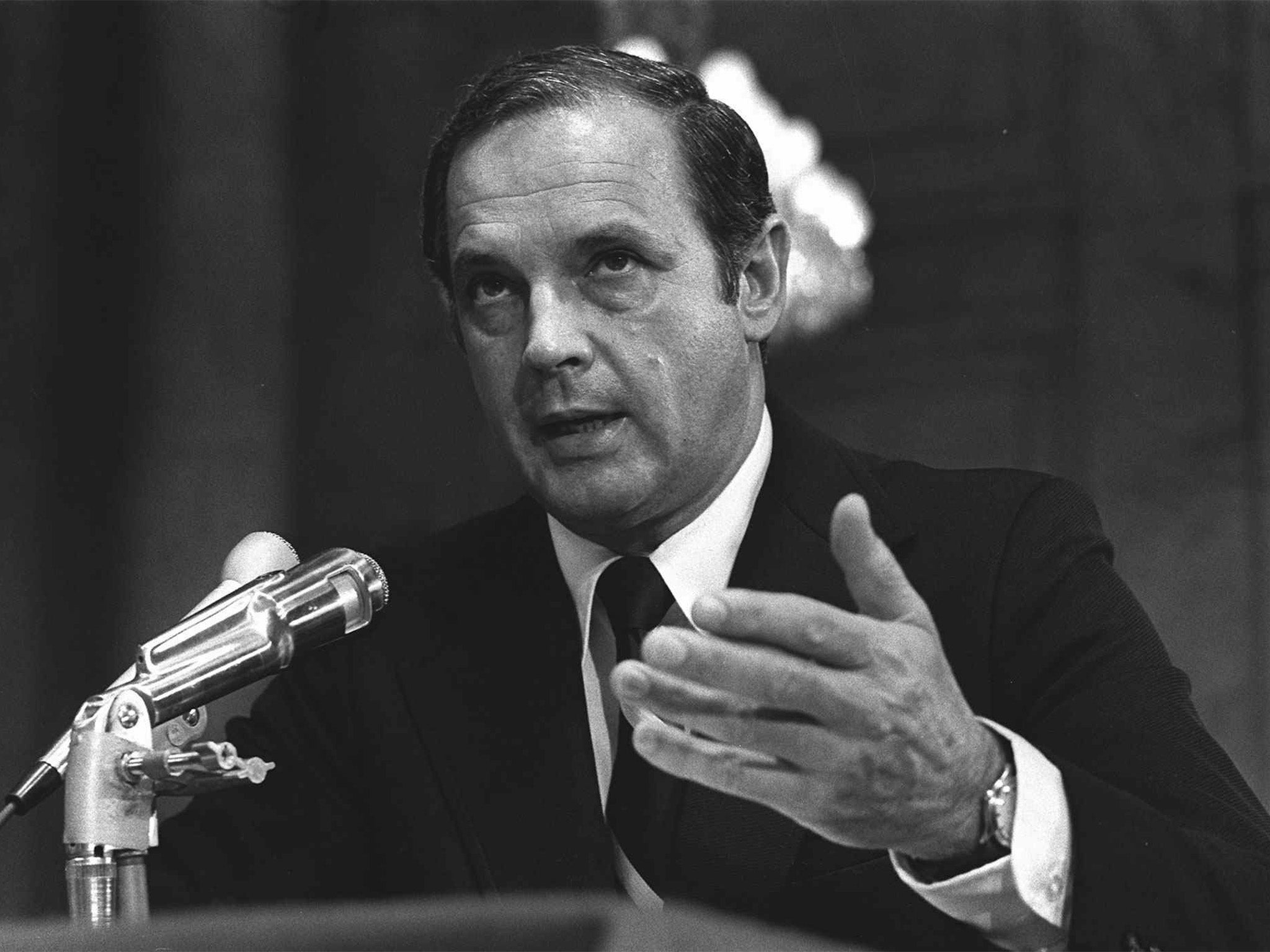 Alexander Porter Butterfield, testifies July 16 1973 before the Senate Watergate Committee