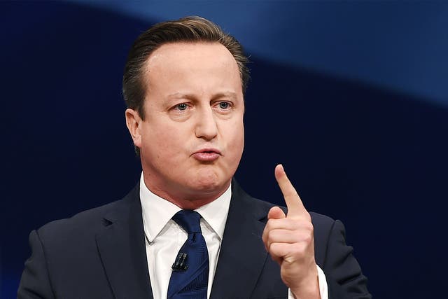 British Prime Minister David Cameron delivers his keynote speech at the Conservative Party conference in Manchester