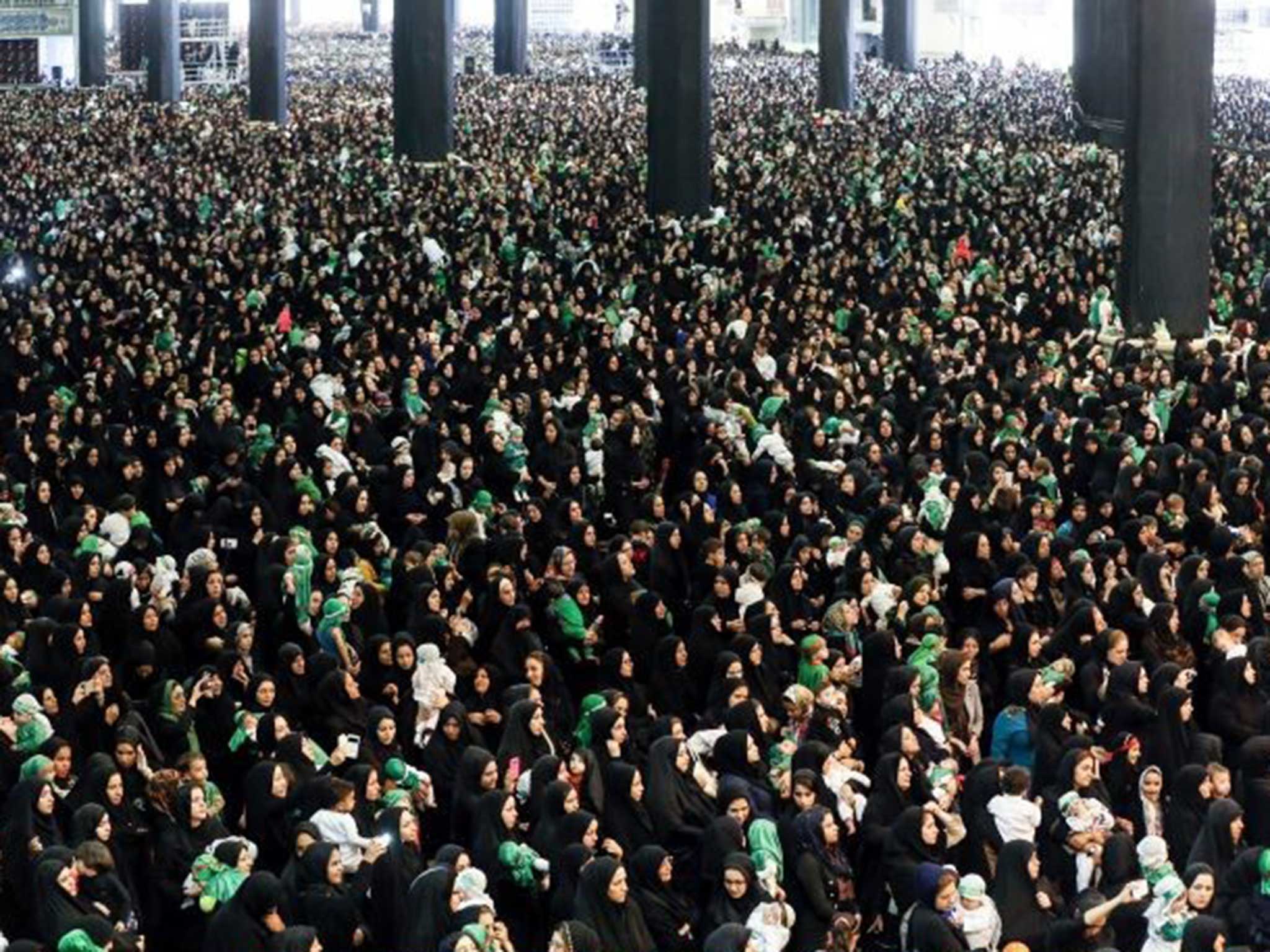 Worshippers gather in Tehran to celebrate the 10-day festival