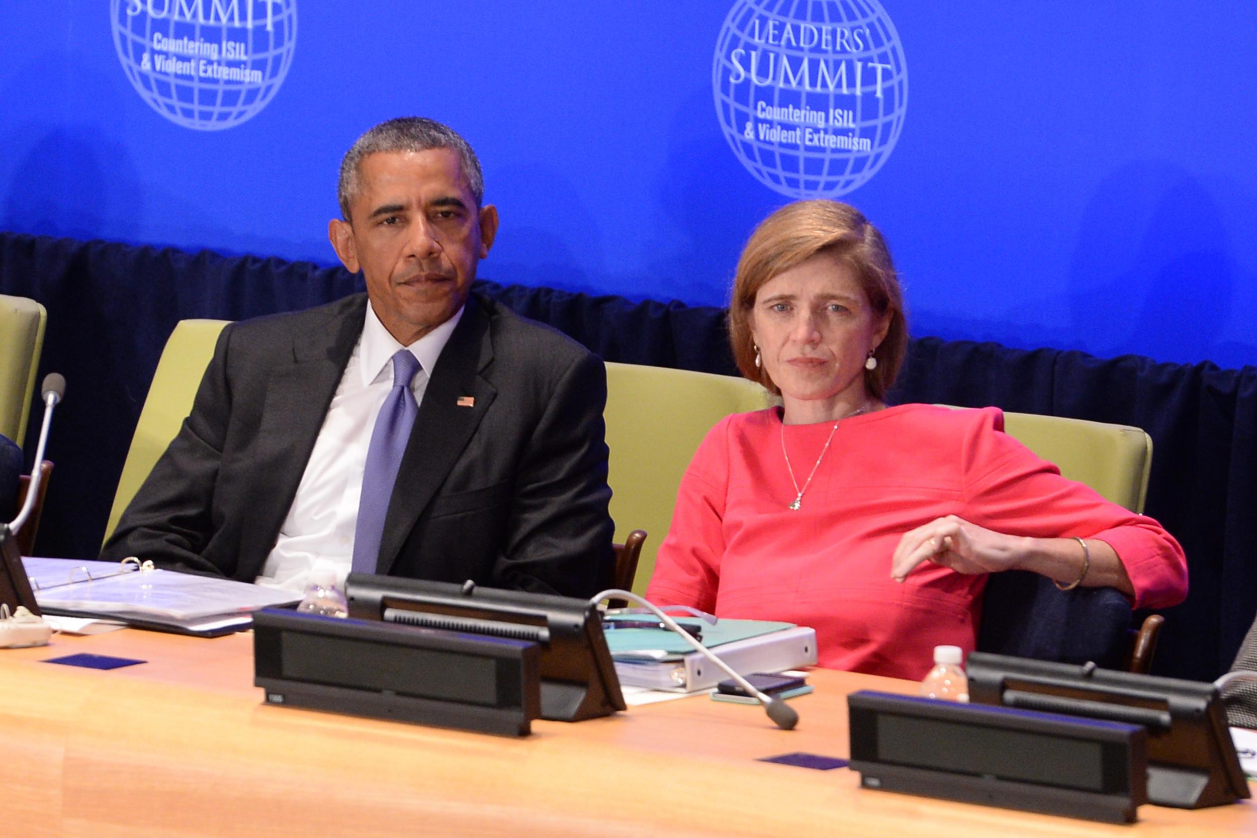President Barack Obama and US Ambassador to the UN Samantha Power
