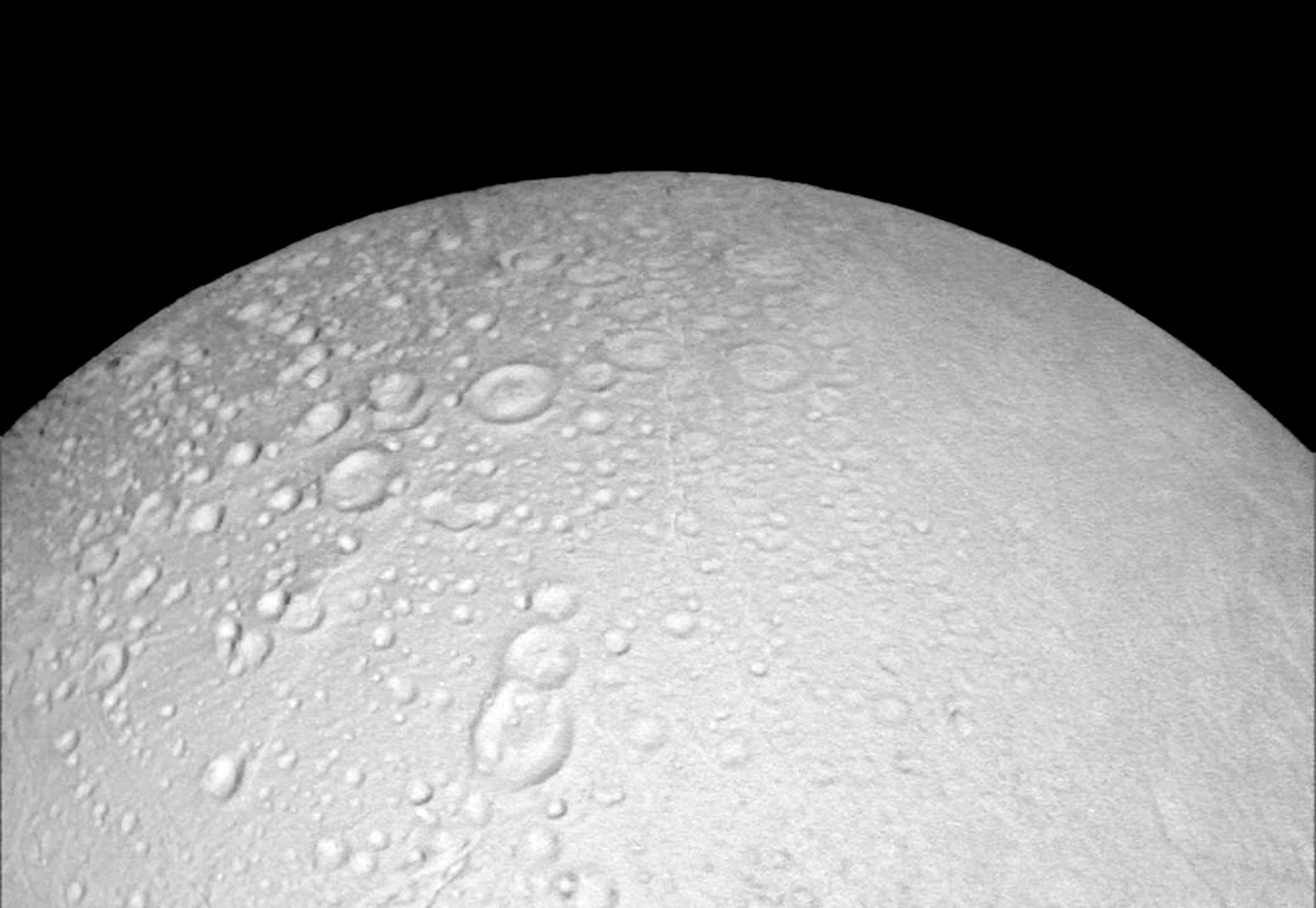 One of Nasa's new pictures of Saturn's moon Enceladus