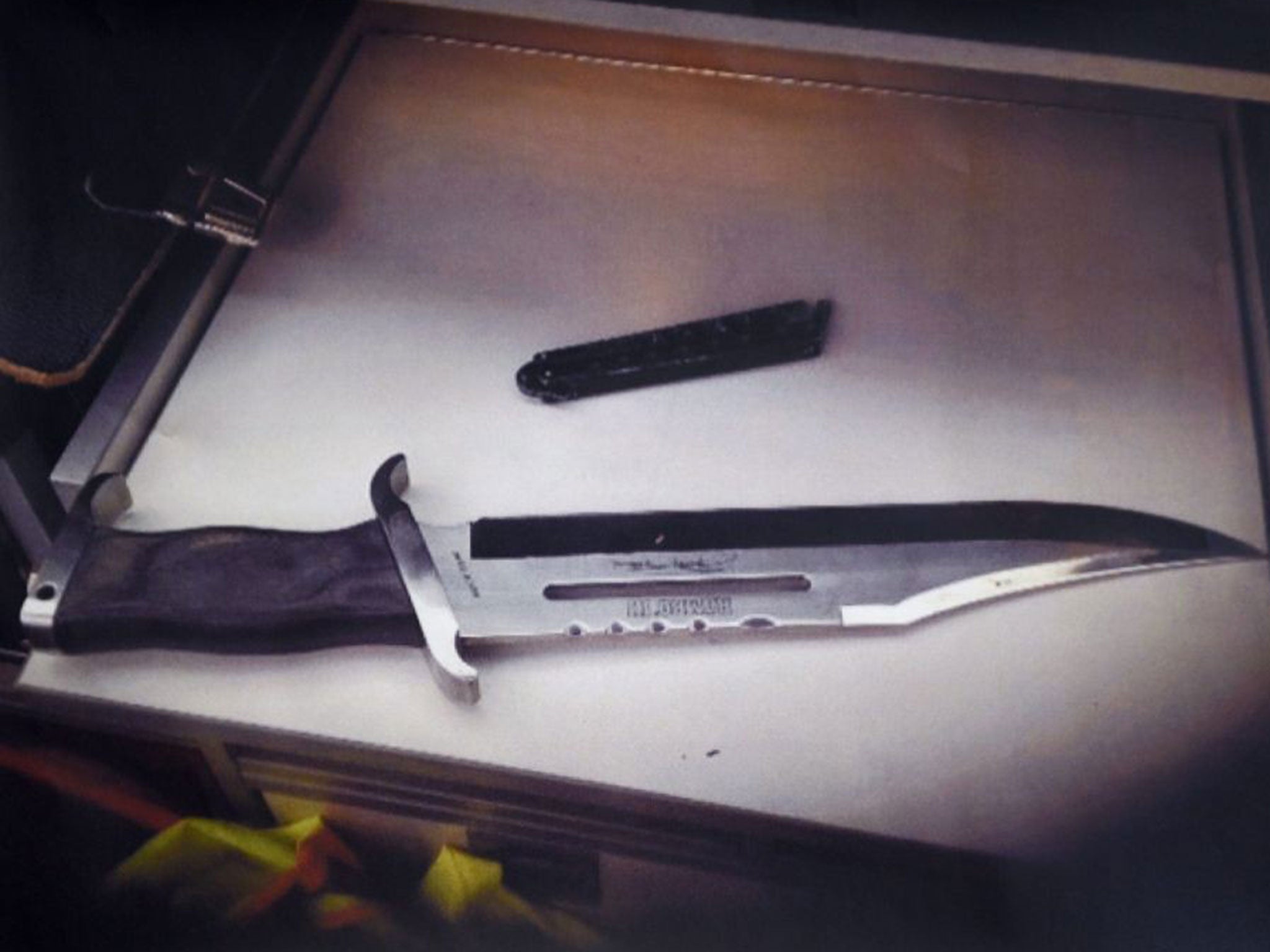 A police photo of the two knives used in the attack on Henriette Reker and other politicians