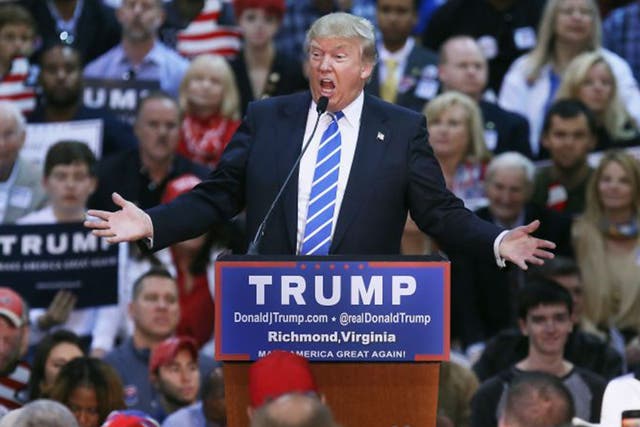 Plain Speaker: Donald Trump at a campaign rally last week