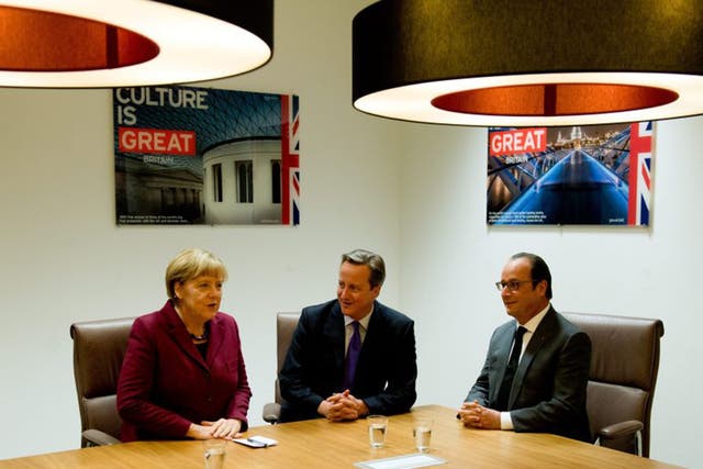 David Cameron might find comfort in his good relations with Angela Merkel but François Hollande is a different matter