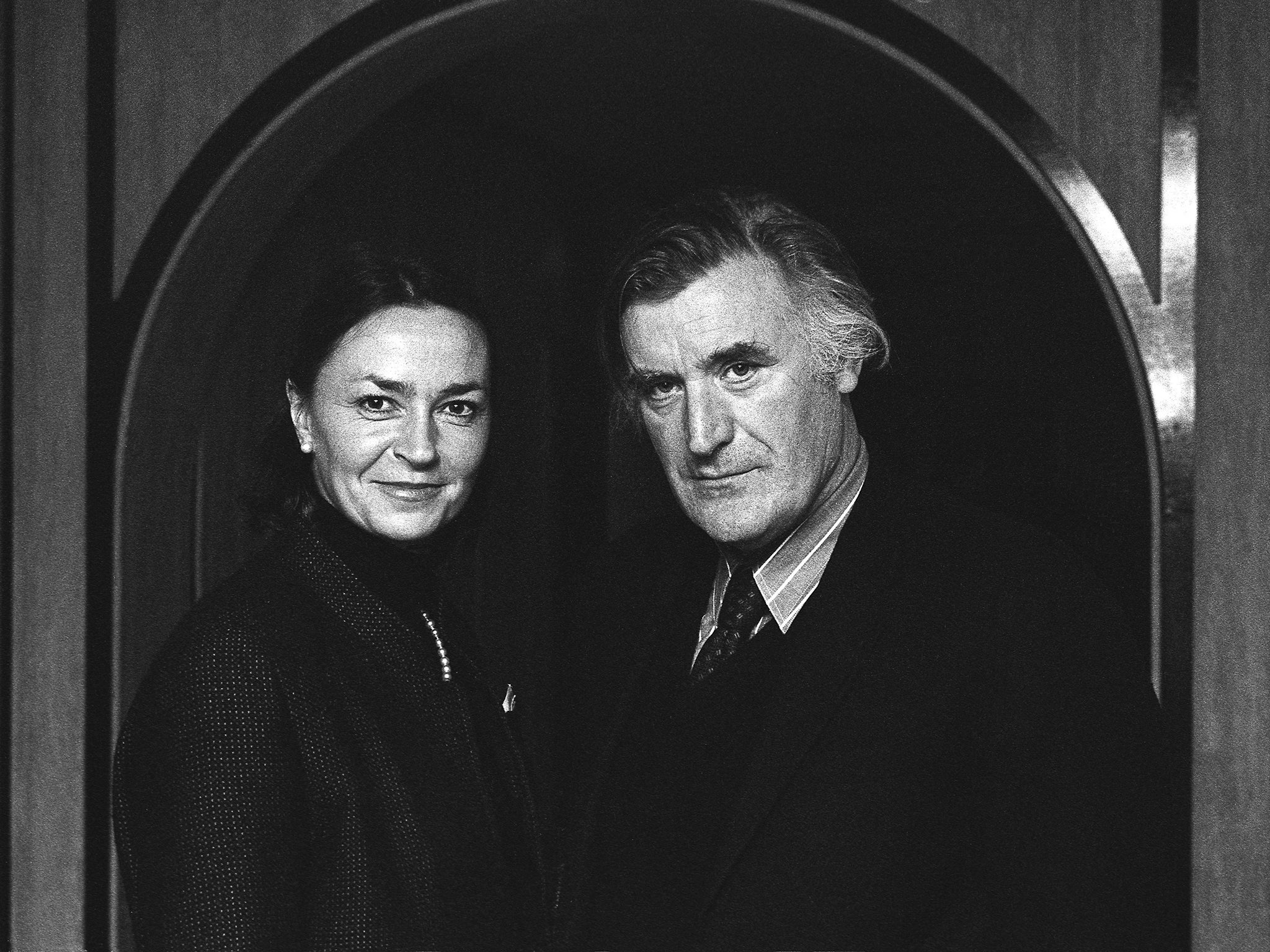 Ted Hughes pictured with his wife, Carol