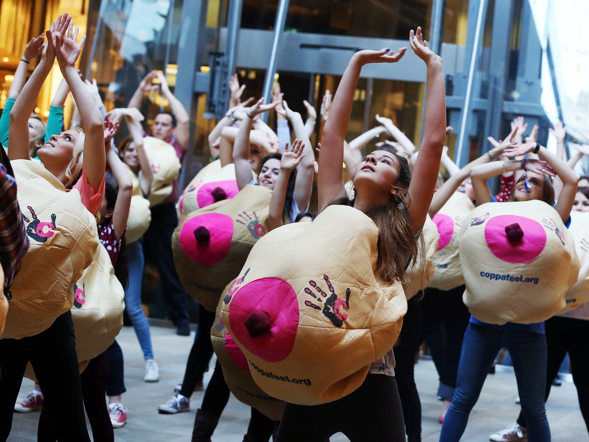 CoppaFeel! celebrated its 5th birthday with a flash mob in London in 2014