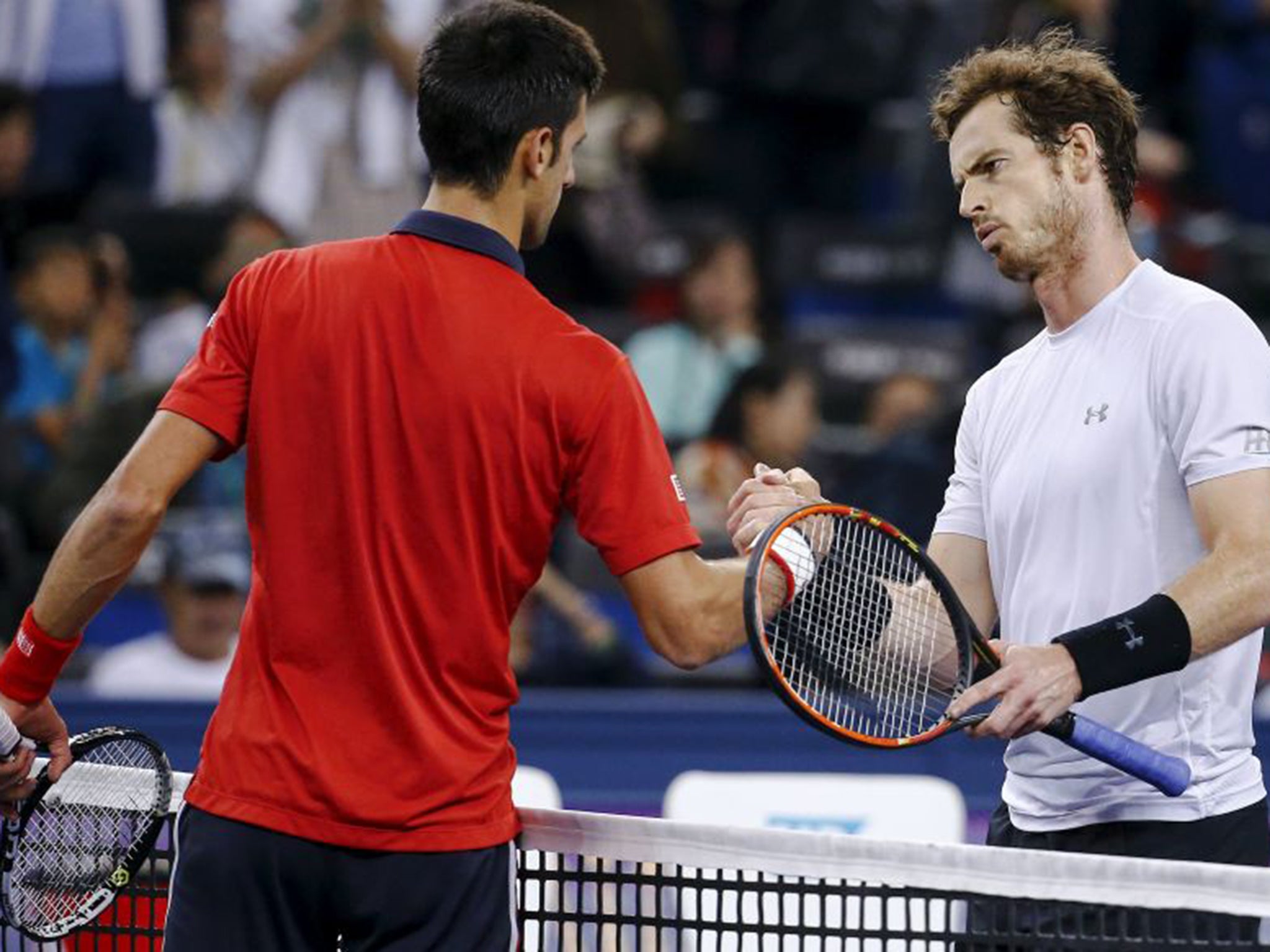 Andy Murray was beaten 6-1 6-3 by Novak Djokovic in the semi-finals