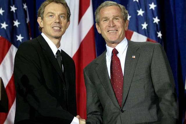 Tony Blair and George Bush launched the invasion