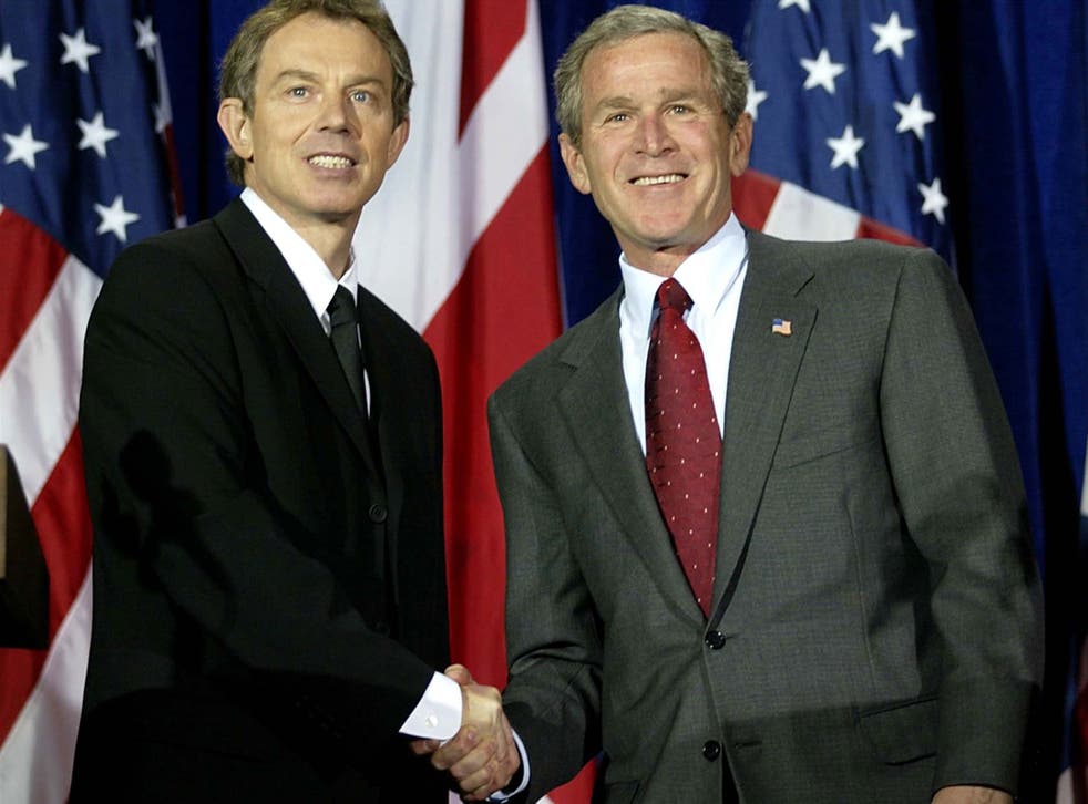 The memo was written ahead of Tony Blair visiting President George W Bush in Crawford, Texas