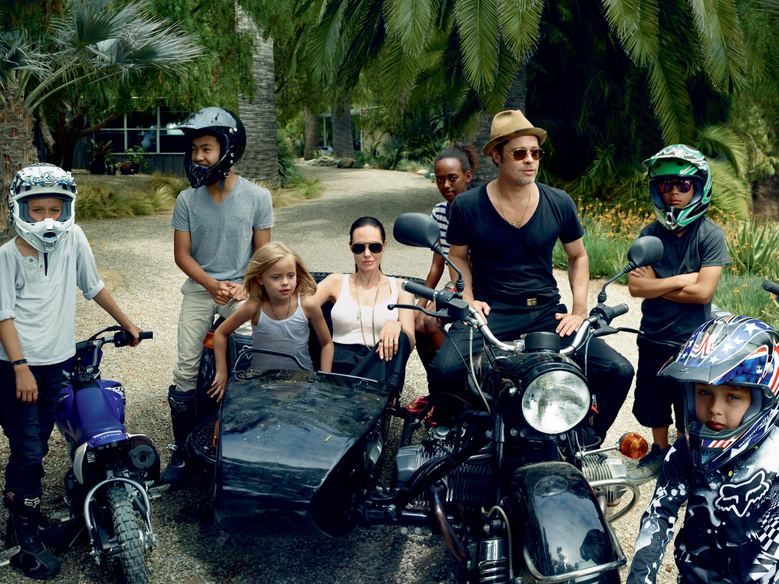 Angelina Jolie and family photographed by Annie Leibovitz for November Vogue