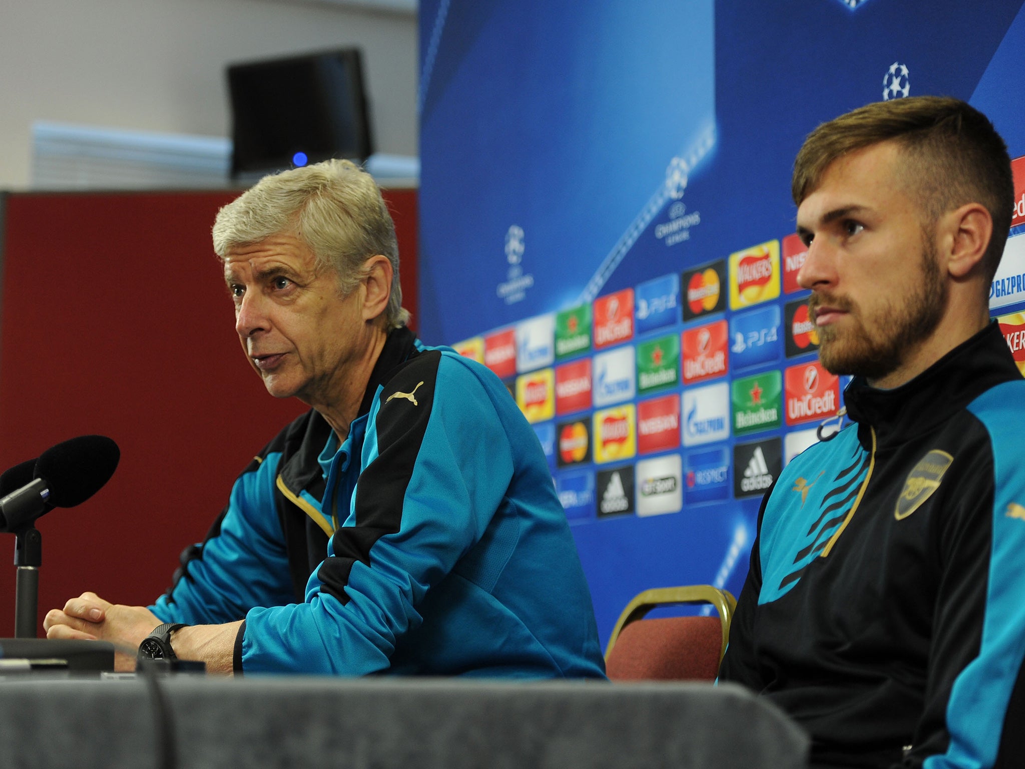 Arsene Wenger and Aaron Ramsey address the media ahead of the match