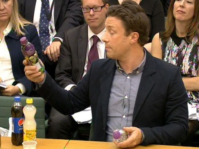 Celebrity chef Jamie Oliver was answering questions in front of the Health Select Committee on the subject of child obesity