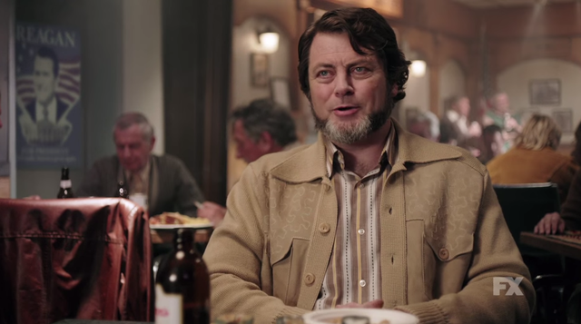 Nick Offerman rants about the military industrial complex and Watergate on Fargo