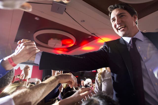 Supporters congratulate Trudeau in Montreal