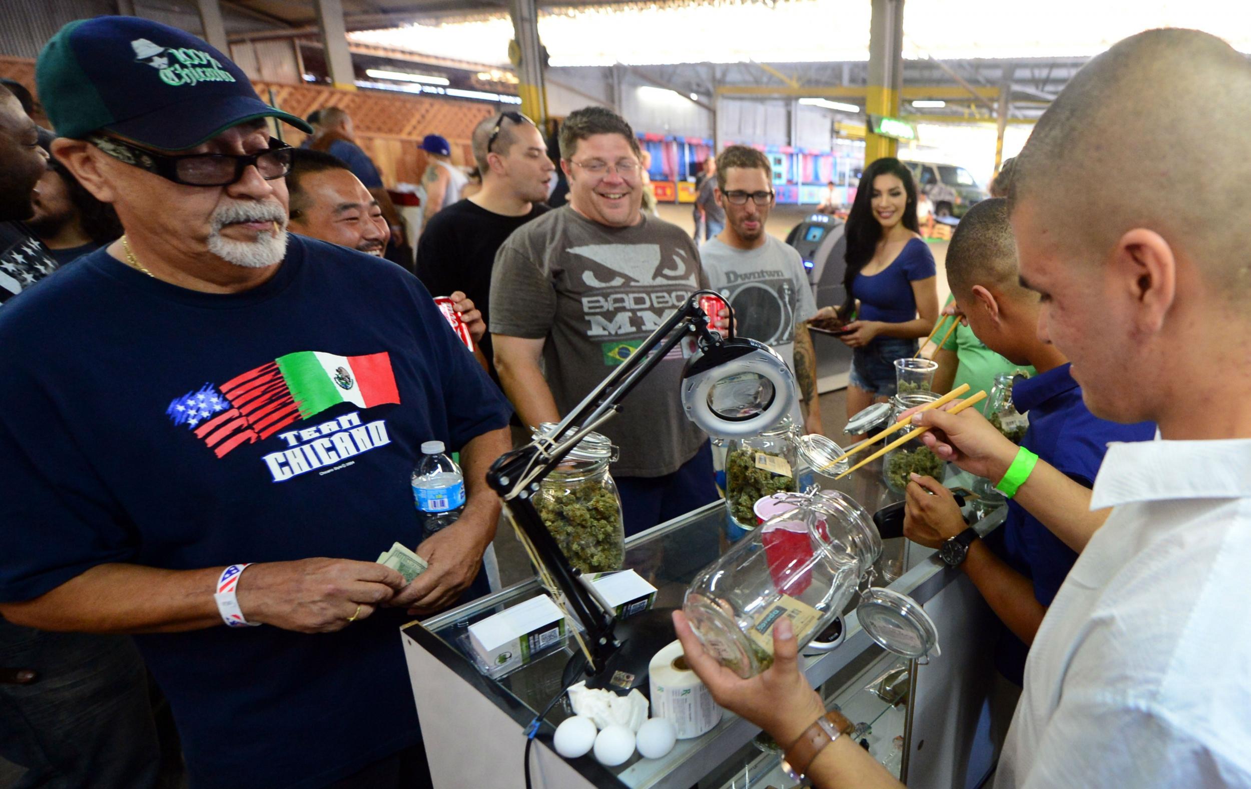 Medical marijuana patients in Los Angeles. California was the first state to legalise the drug for medical use in 1996.