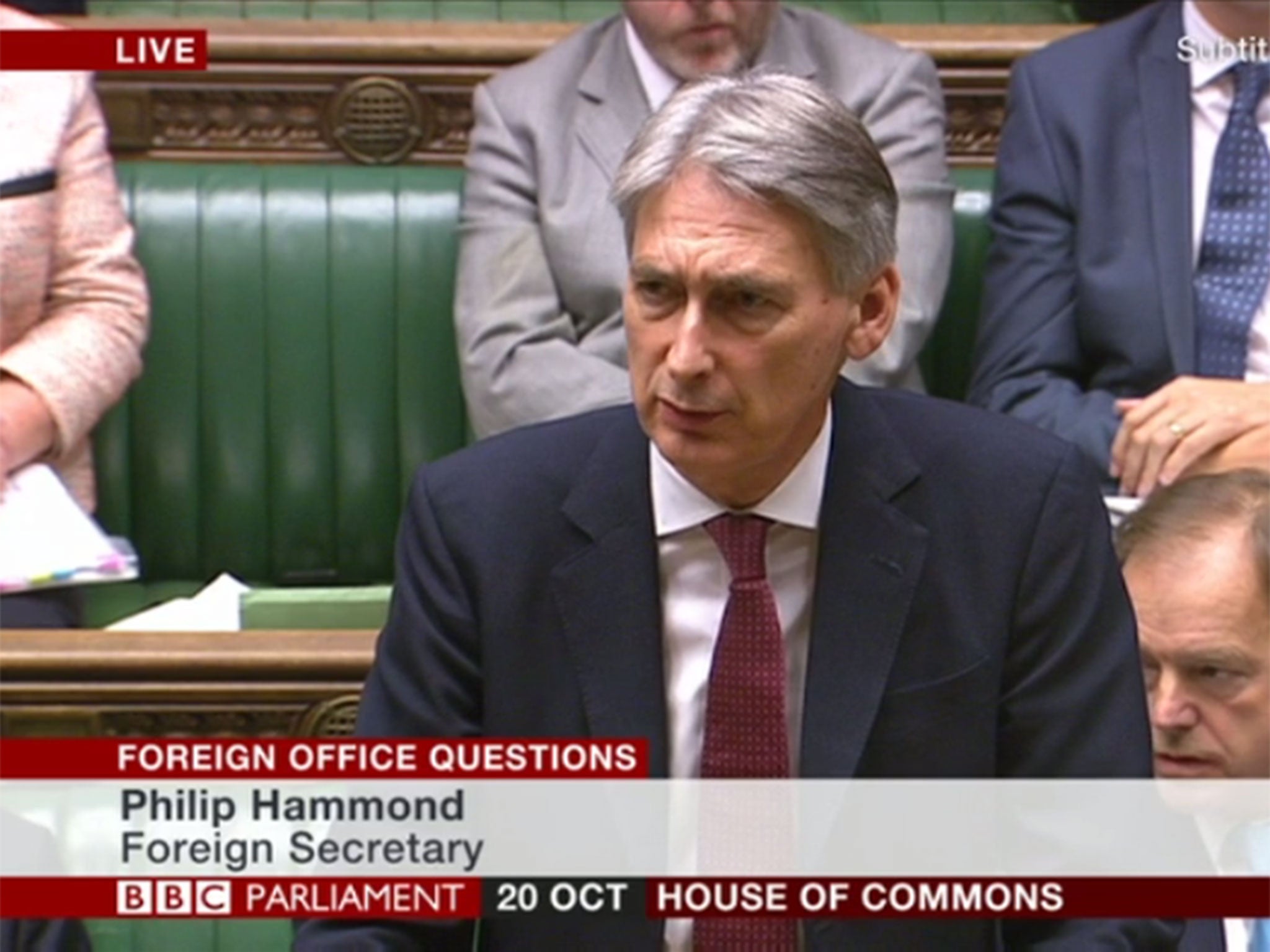 Philip Hammond addresses the Commons on 20 October 2015