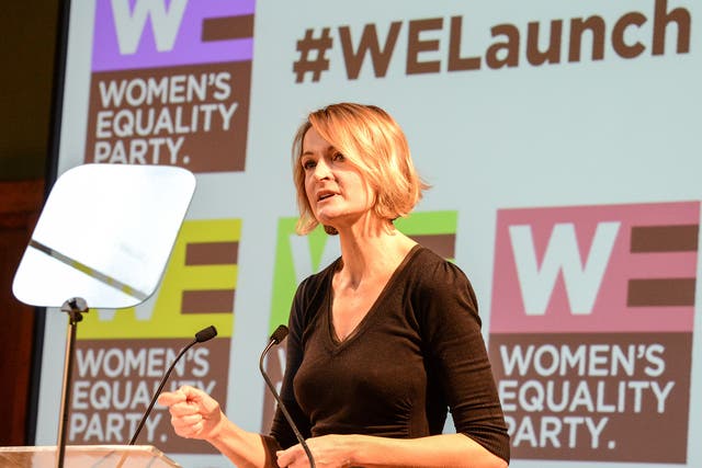 Party leader Sophie Walker speaks at the Women's Equality Party policy launch in London