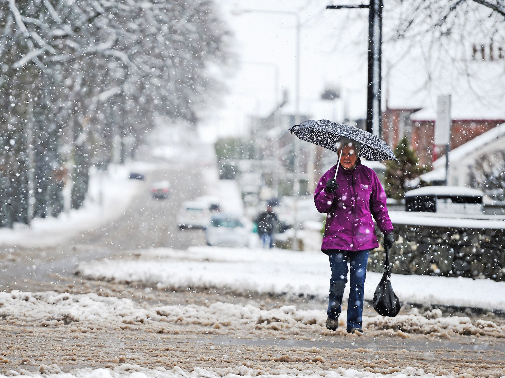 Icey conditions in Balloch, Scotland, in March