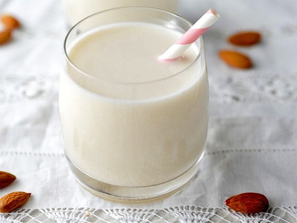A typical glass of almond milk, by volume, is just about 2 per cent almonds and contains almost no protein
