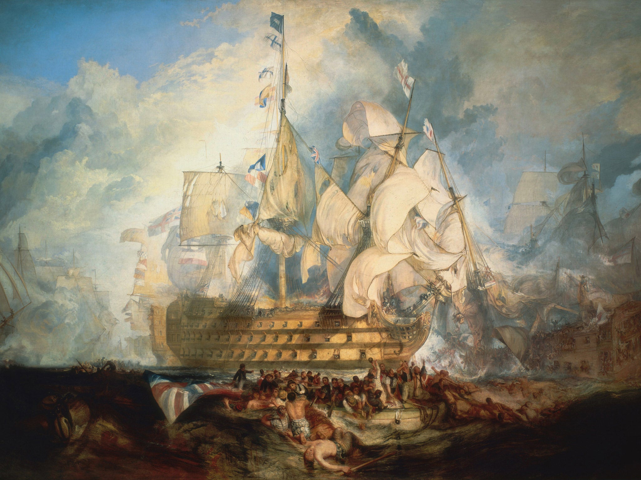 The Battle of Trafalgar as depicted by J. M. W. Turner