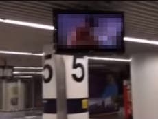 Airline passengers shocked as porn film replaces flight information