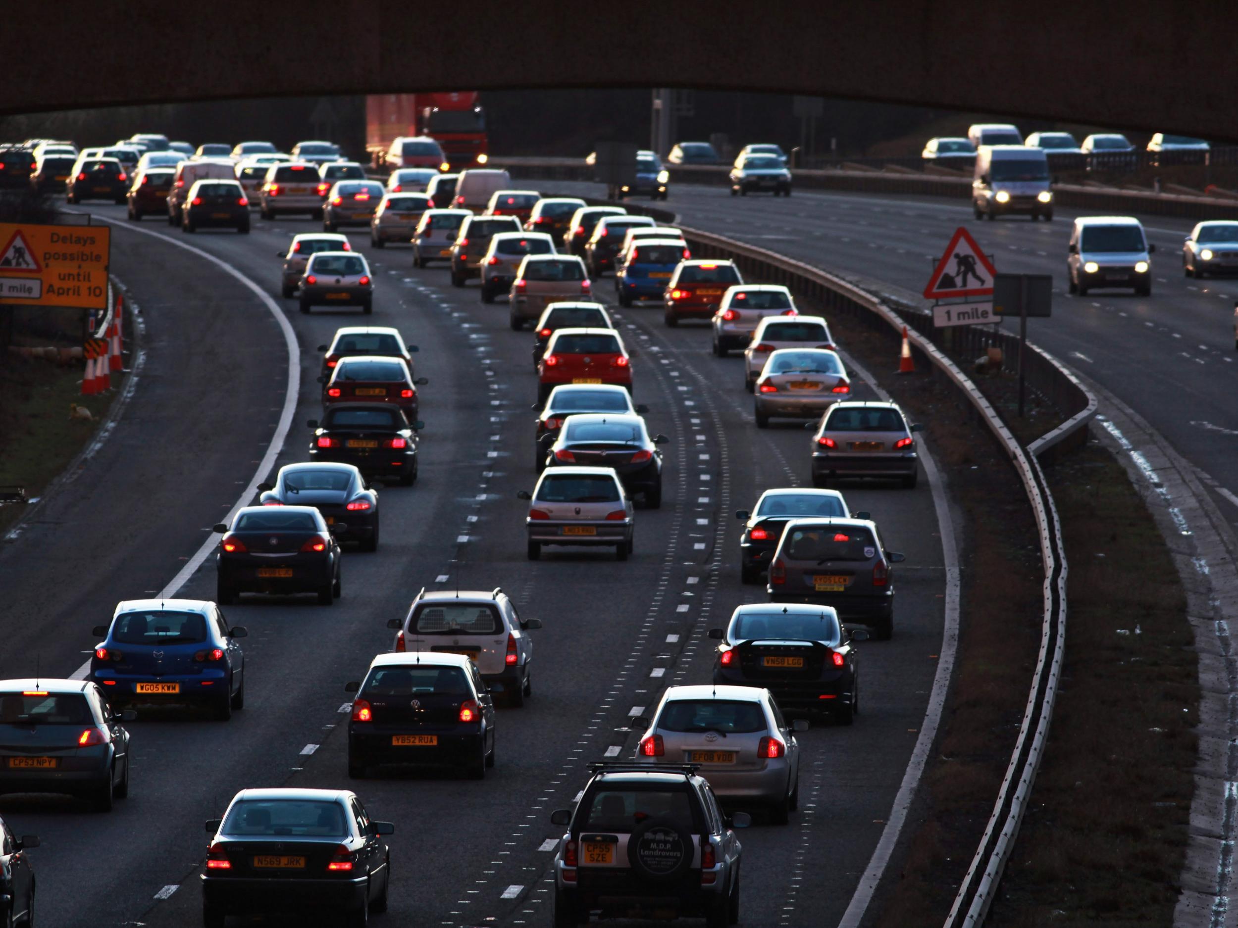 Traffic is seen on the M4 in this file image of the motorway
