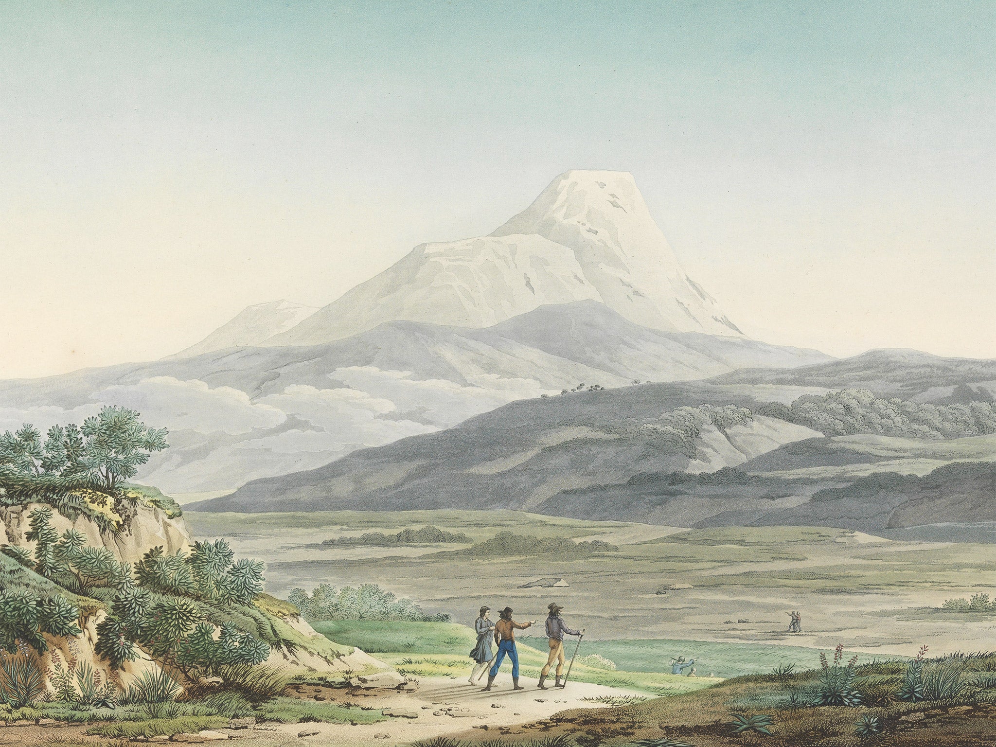 Alexander von Humboldt's watercolour, 'Mount Cayambe, Ecuador'