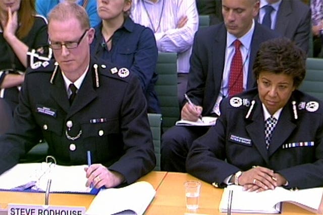 Deputy Assistant Commissioner Steve Rodhouse and Assistant Commissioner Patricia Gallan give evidence to MPs