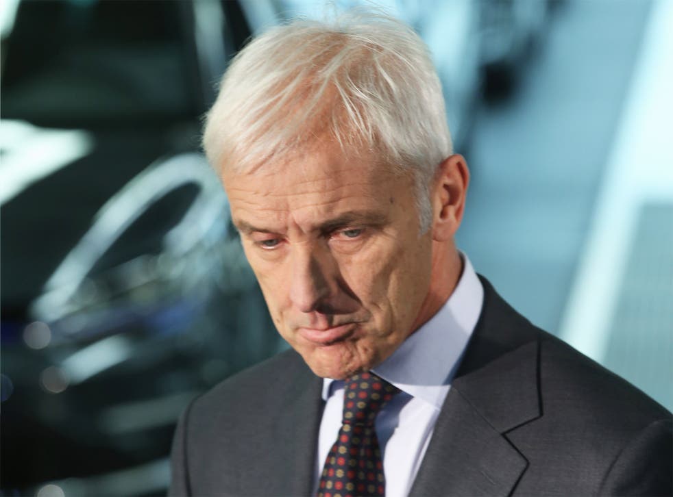 New Volkswagen CEO Matthias Müller tours the assembly line of the flagship factory in Wolfsburg