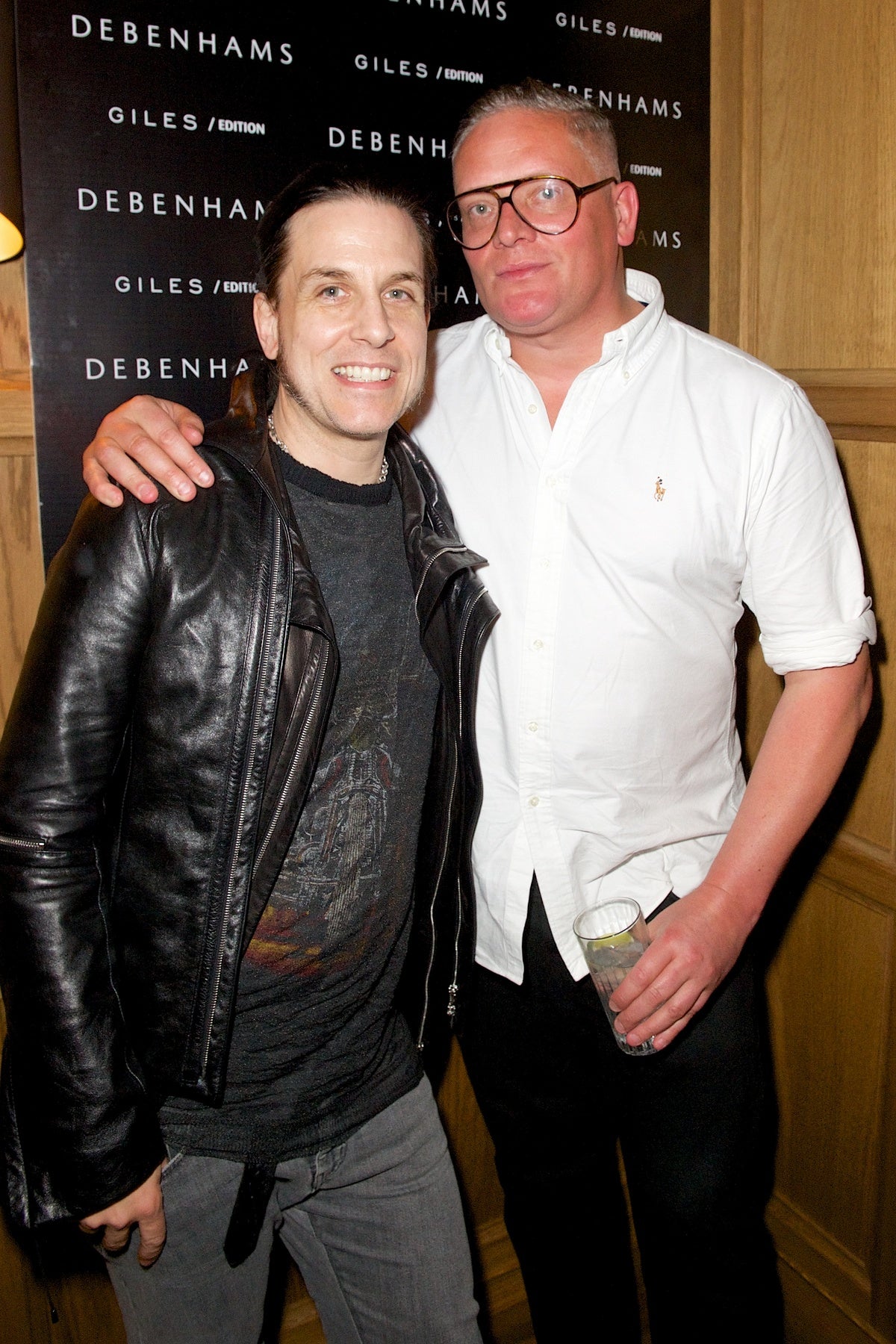 Todd Lynn and Giles Deacon, both who have done collaborations with Debenhams, celebrate the launch of Giles Edition collection