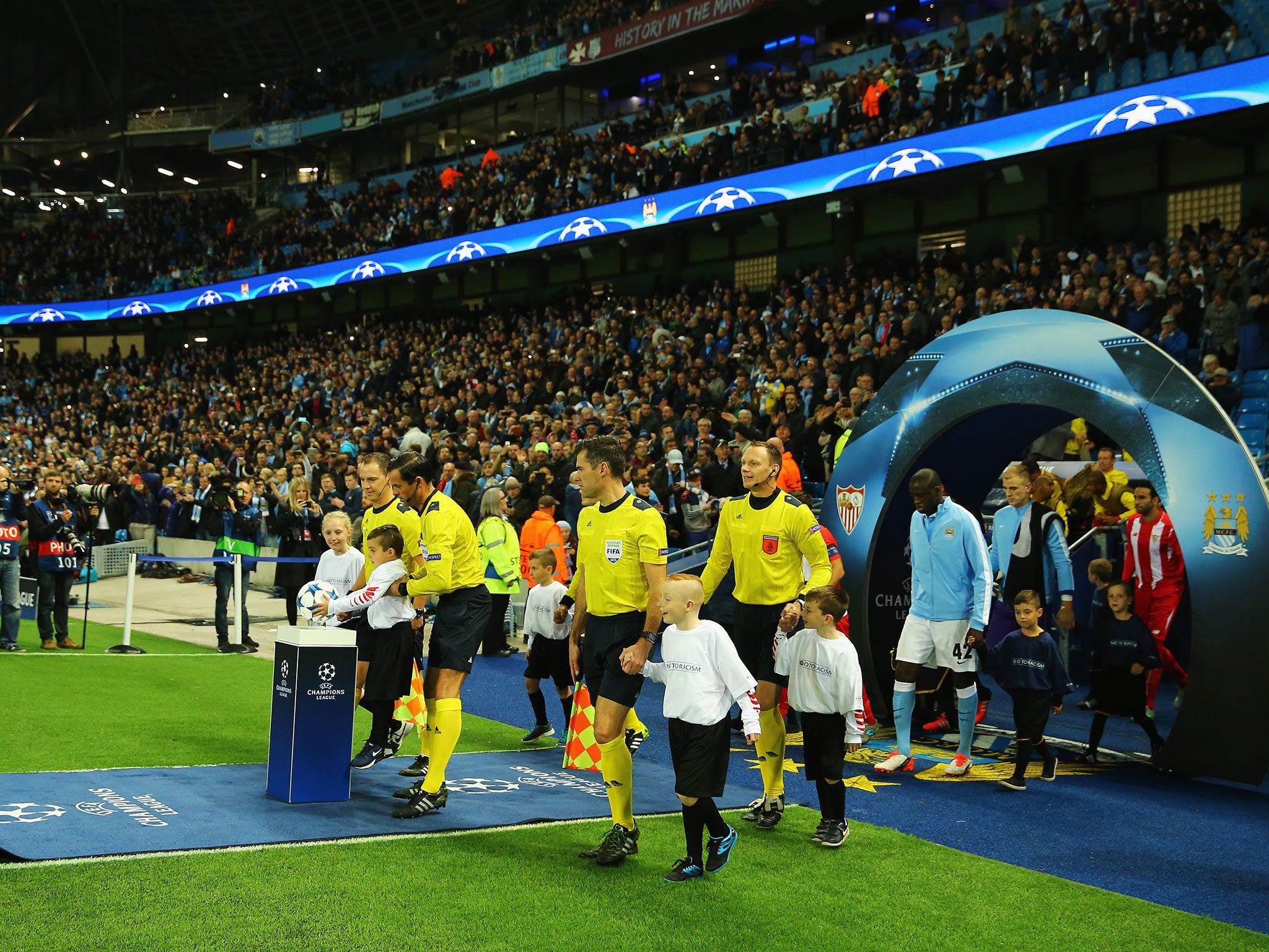 Manchester City had been charged by Uefa for their fans booing the Champions League anthem