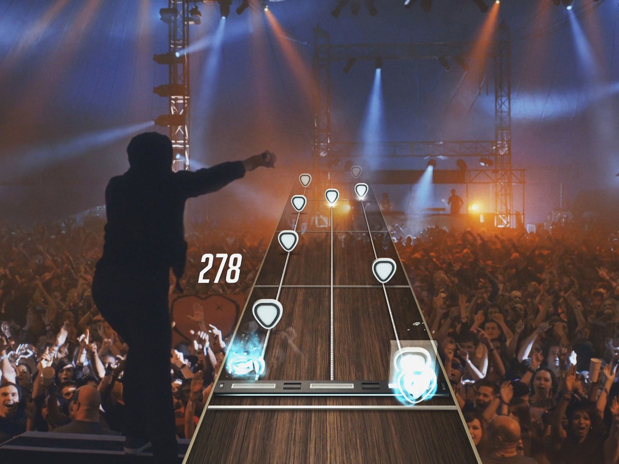 Guitar Hero Live recreates the festival experience, with onstage POV footage dynamically changing as you play