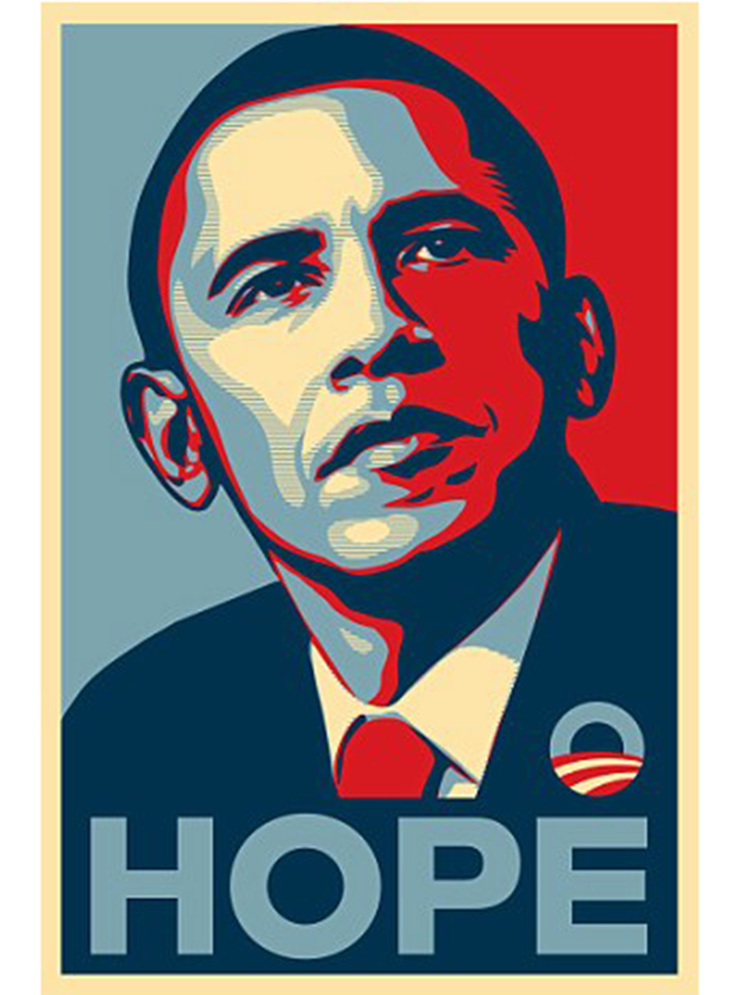 The 2008 'Hope' poster used by President Barack Obama during his campaign