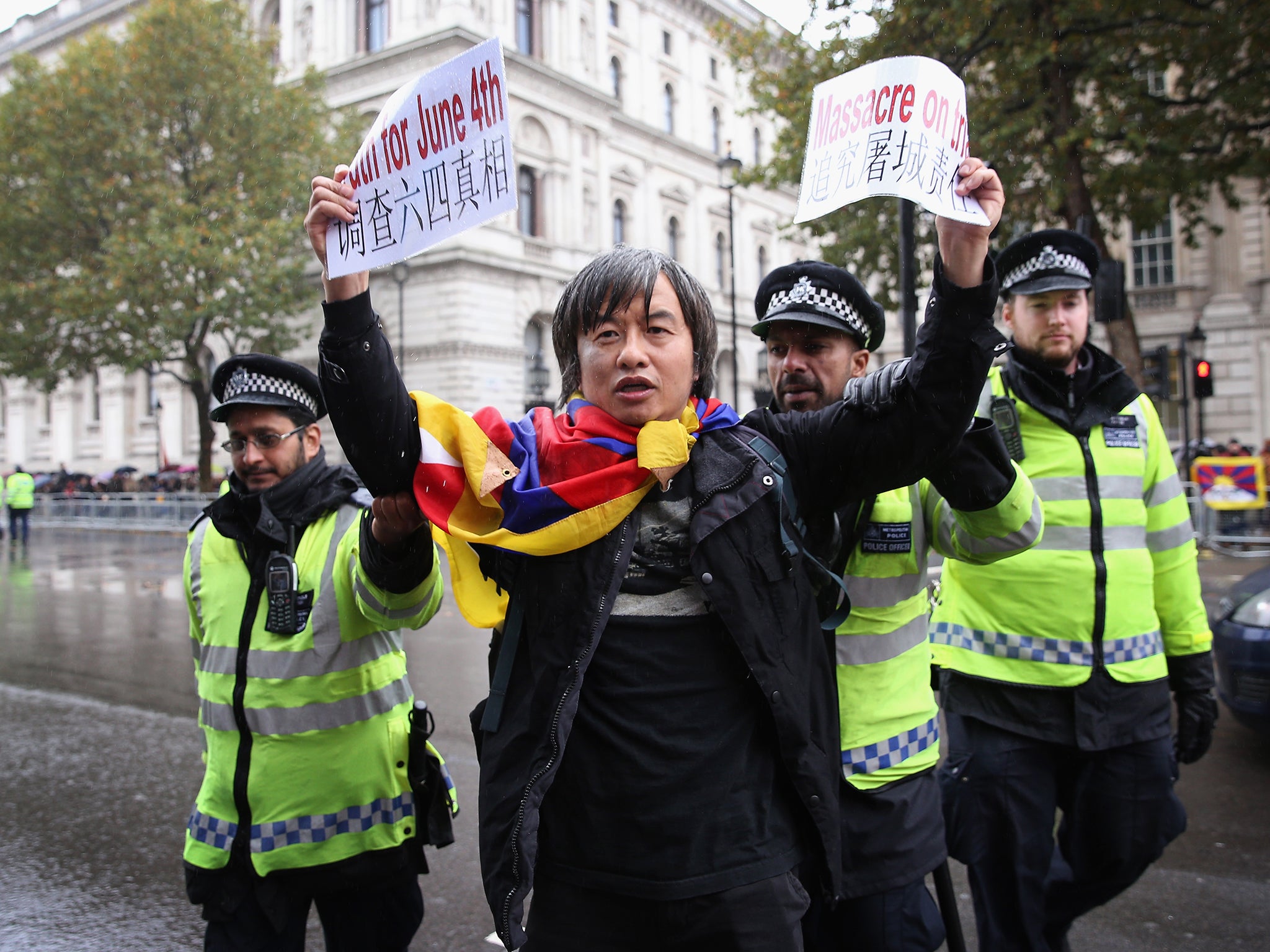 My husband, Tiananmen Square survivor Shao Jiang, was arrested for holding up banners on a London street during the 2015 Chinese state visit