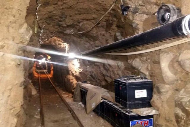 Federal police found the tunnel, complete with railway and ventilation, alongside drugs in Mexico’s Tijuana city