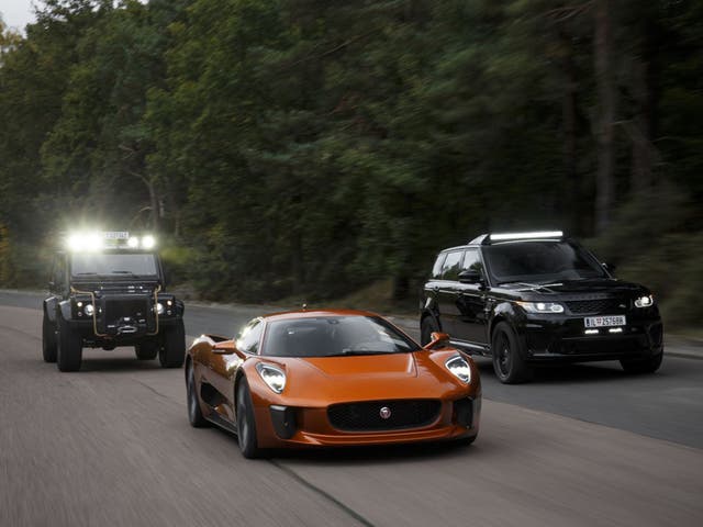 Oscar Quine behind the wheel of the Jaguar CX75, which is featured in ‘Spectre’