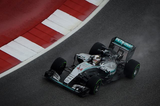Lewis Hamilton in practice at the United States Grand Prix in Austin
