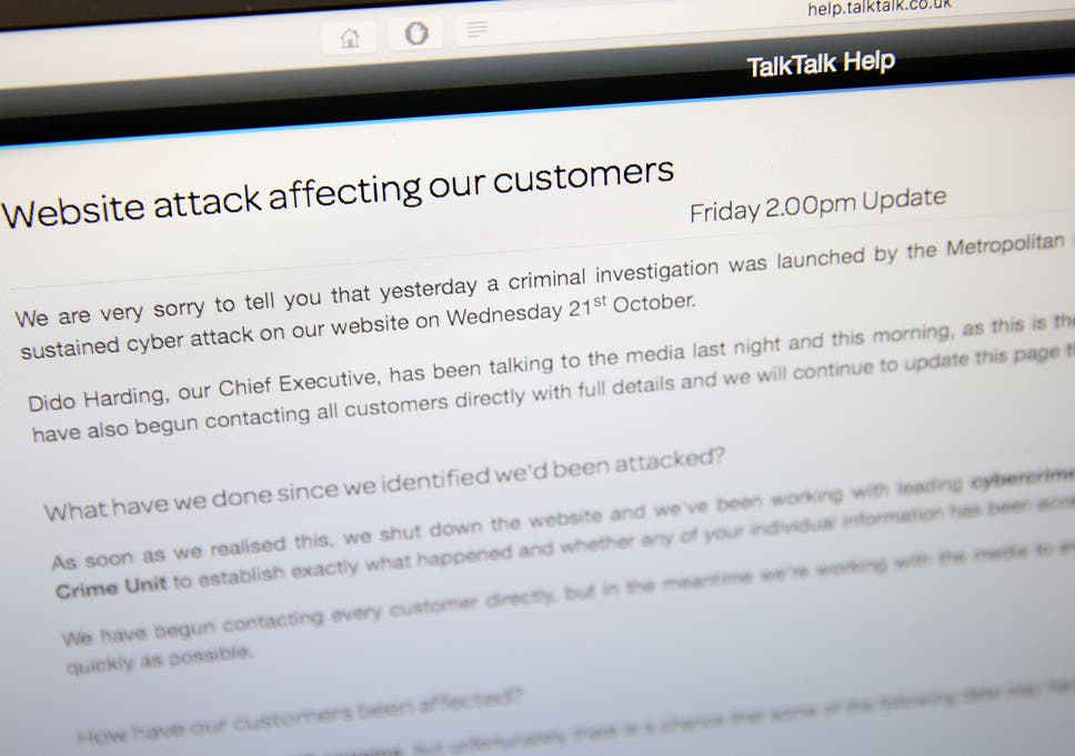 Talktalk Cyber Attack Company Accused Of Cover Up Following