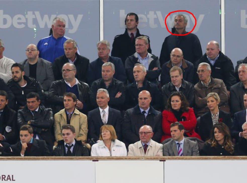 Mourinho was sent to the stands at half time
