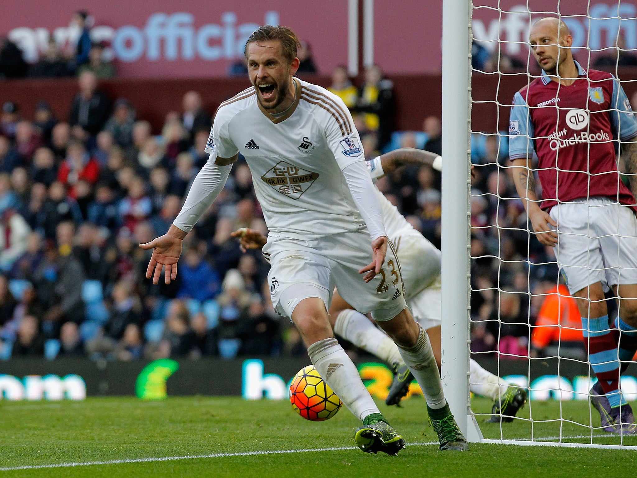 Gylfi Sigurdsson's celebrates levelling for the visitors