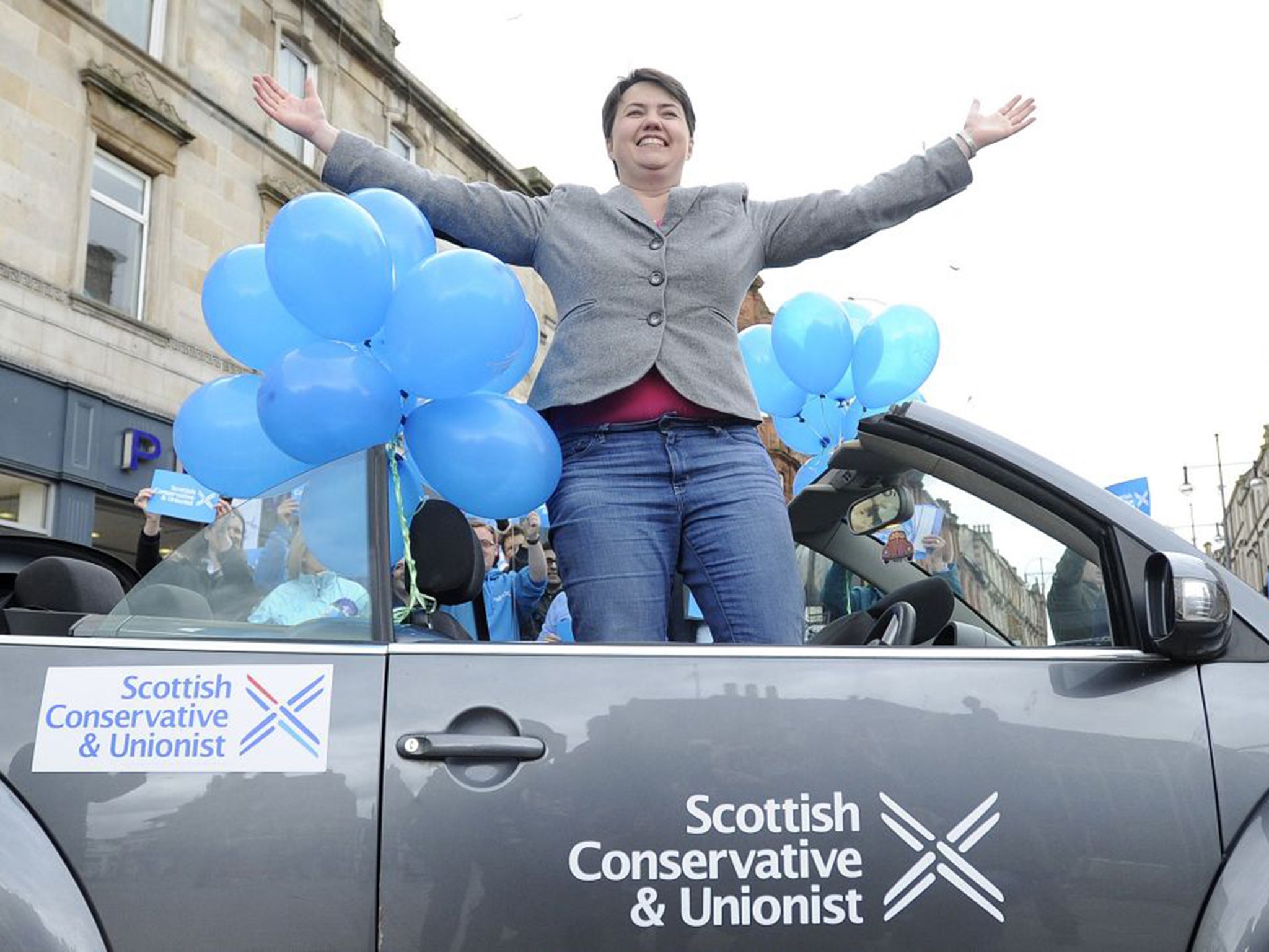 Leader of the Scottish Conservatives, Ruth Davidson, campaigning in Hamilton, Scotland in the run up to the UK general election last May
