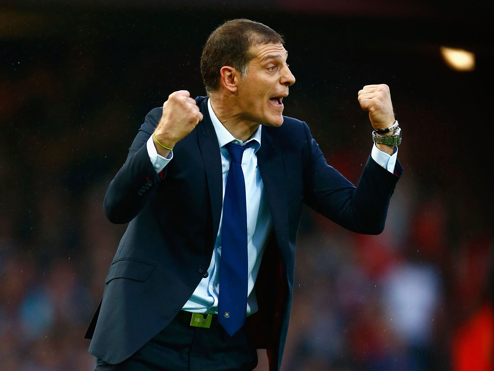 West Ham manager Slaven Bilic reacts on the touchline