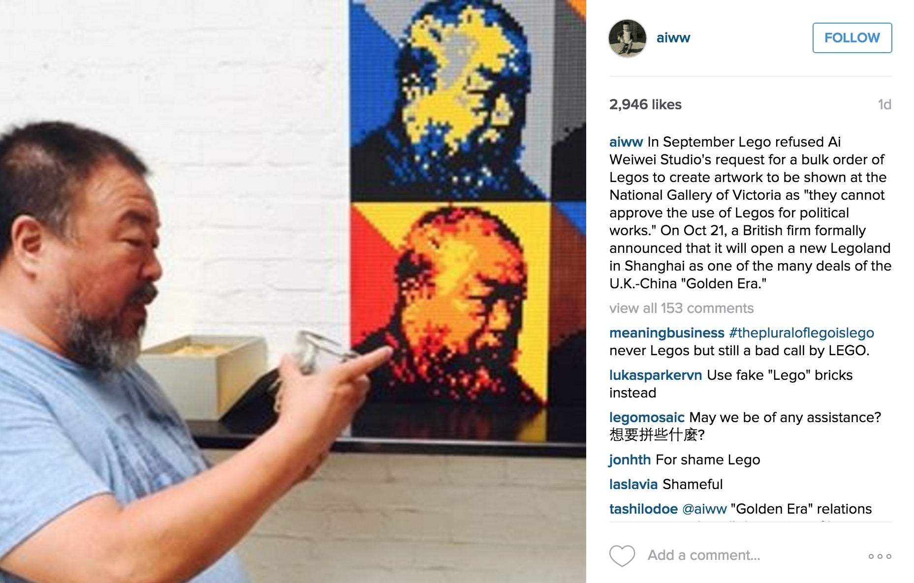 &#13;
From Ai Weiwei's Instagram&#13;