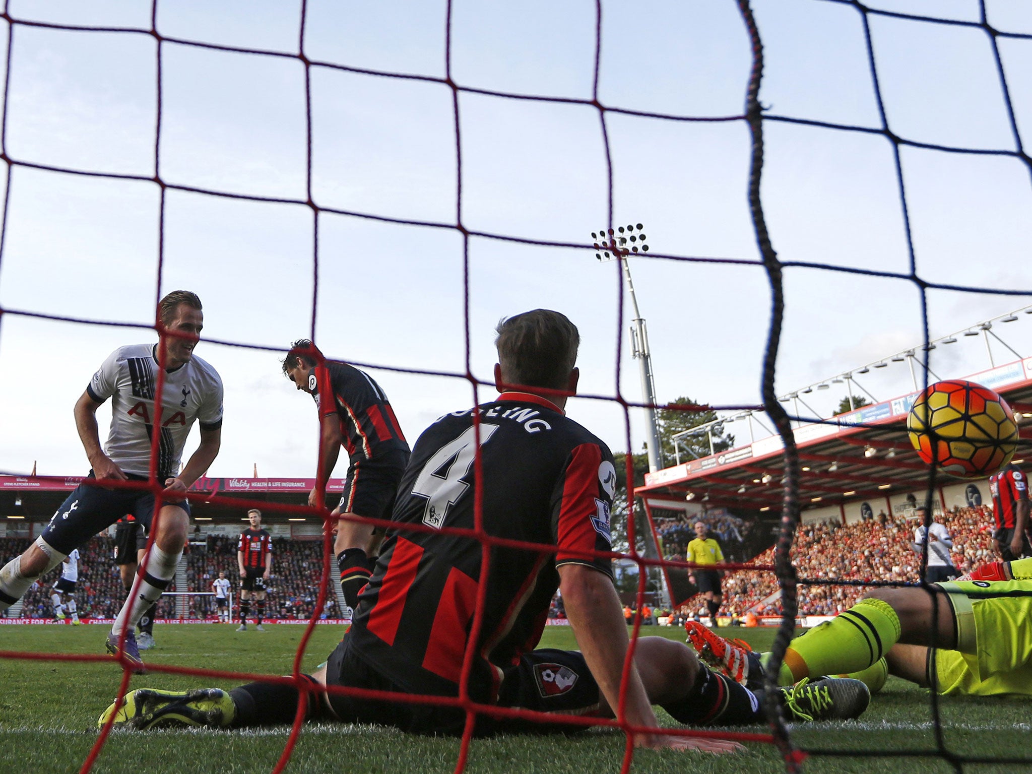 A view of the action during Bournemouth's humiliating defeat to Tottenham