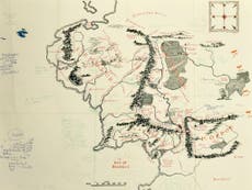 Map of Middle Earth found loose in copy of Lord of the Rings