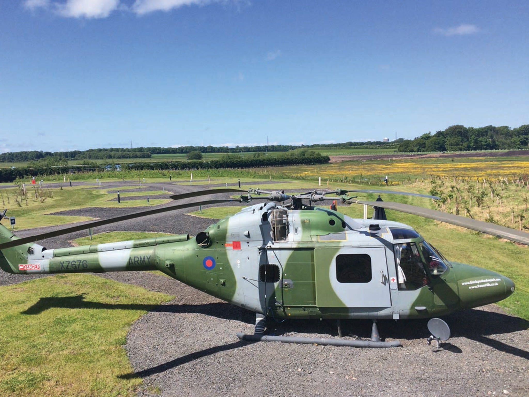 The converted ’copter, still in camouflage
