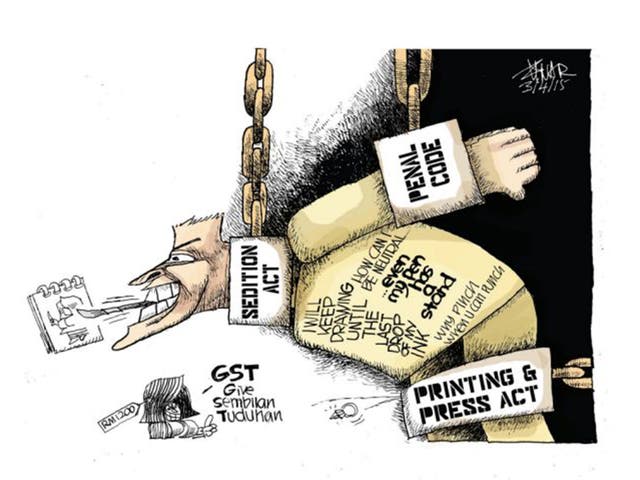 Zunar can only publish his work online because no newspaper in his country will dare to publish his work