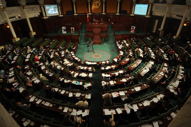 A parliamentary session of the Tunisian government. Until 2011 Tunisia was an authoritarian state where all the power lay with the president. Elections were rigged and parliament had little more than token powers.